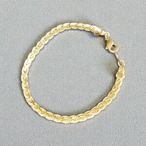 Avon Silver Played Gold Tone Rope Bracelet
